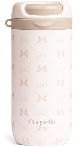 Coquella 15oz stainless steel tumbler with double-wall insulation for temperature control.