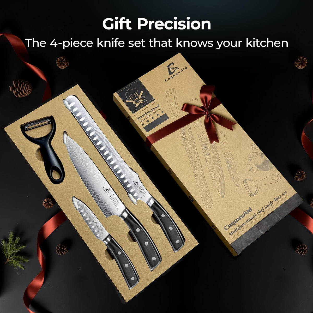 CoquusAid knives in use demonstrate precise, controlled slicing.