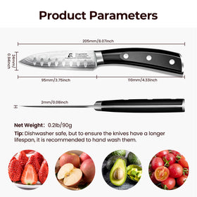 CoquusAid Paring Knife versatile tool for peeling, slicing, dicing, and pits