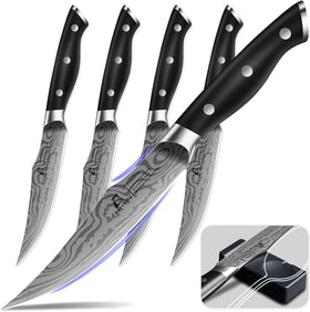 CoquusAid steak knives 4-piece set for clean, precise cutting at meals
