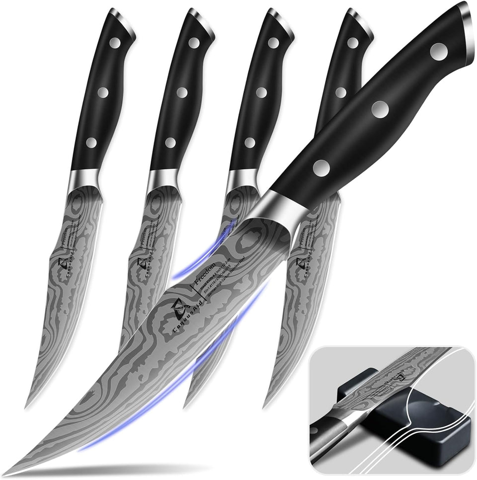 CoquusAid steak knives 4-piece set for clean, precise cutting at meals