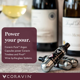 CORAVIN bottle-neck protector attached to wine bottle