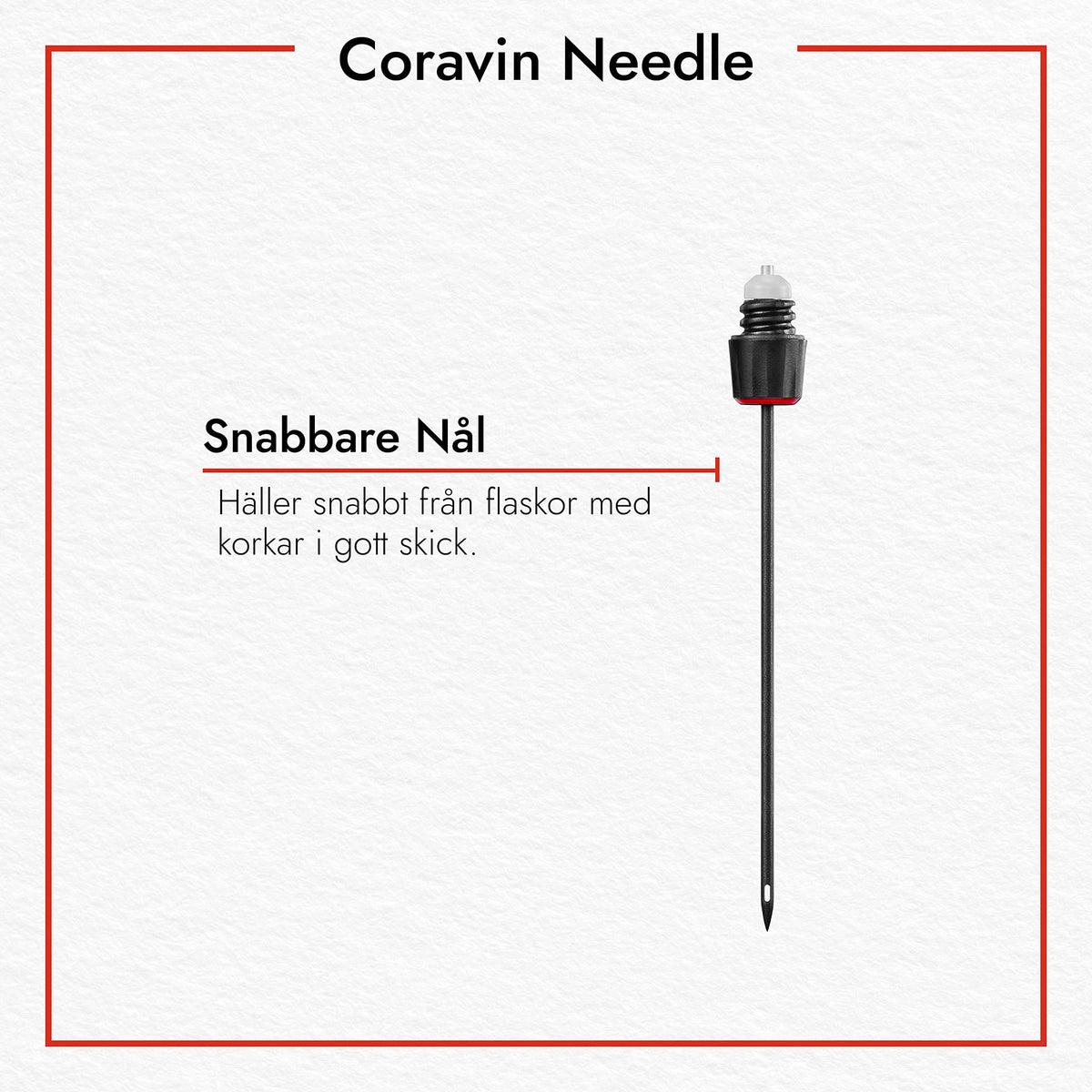 CORAVIN Needle Clearing Tool shown for easy maintenance after use.