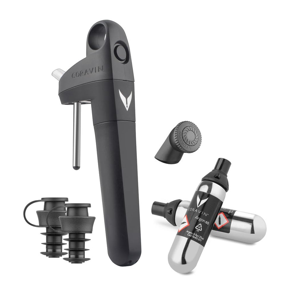 Coravin Pivot Plus pour spout showing precise pouring to preserve the rest of the bottle