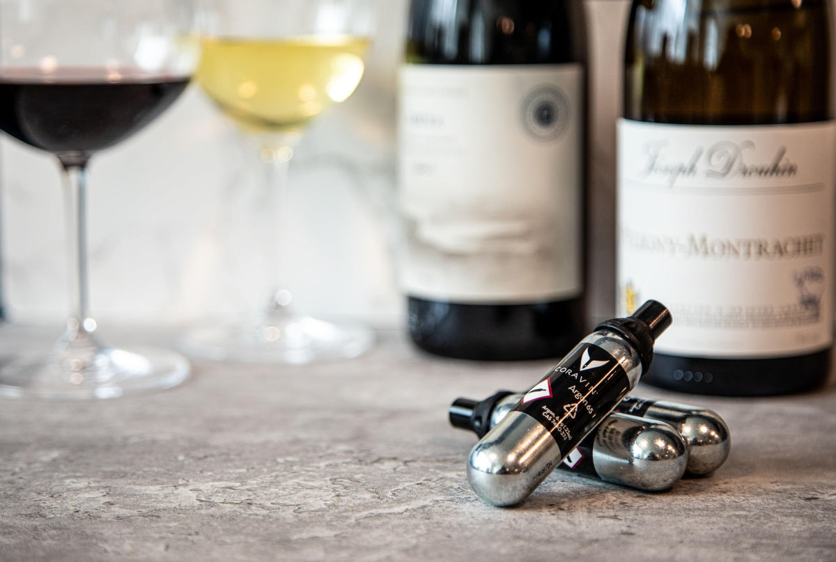 CORAVIN Pure Argon Capsules packaging emphasizes convenience for wine lovers.