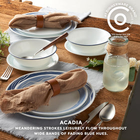 Corelle Acadia stackable design demonstrating compact storage and organization.
