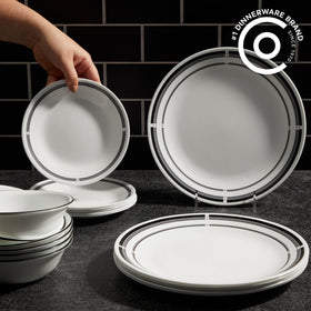Corelle Brasserie appetizer plate with crisp rim detail, ideal for shared starters.