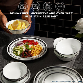 Corelle Brasserie 18oz soup bowl with durable glaze for daily soups.