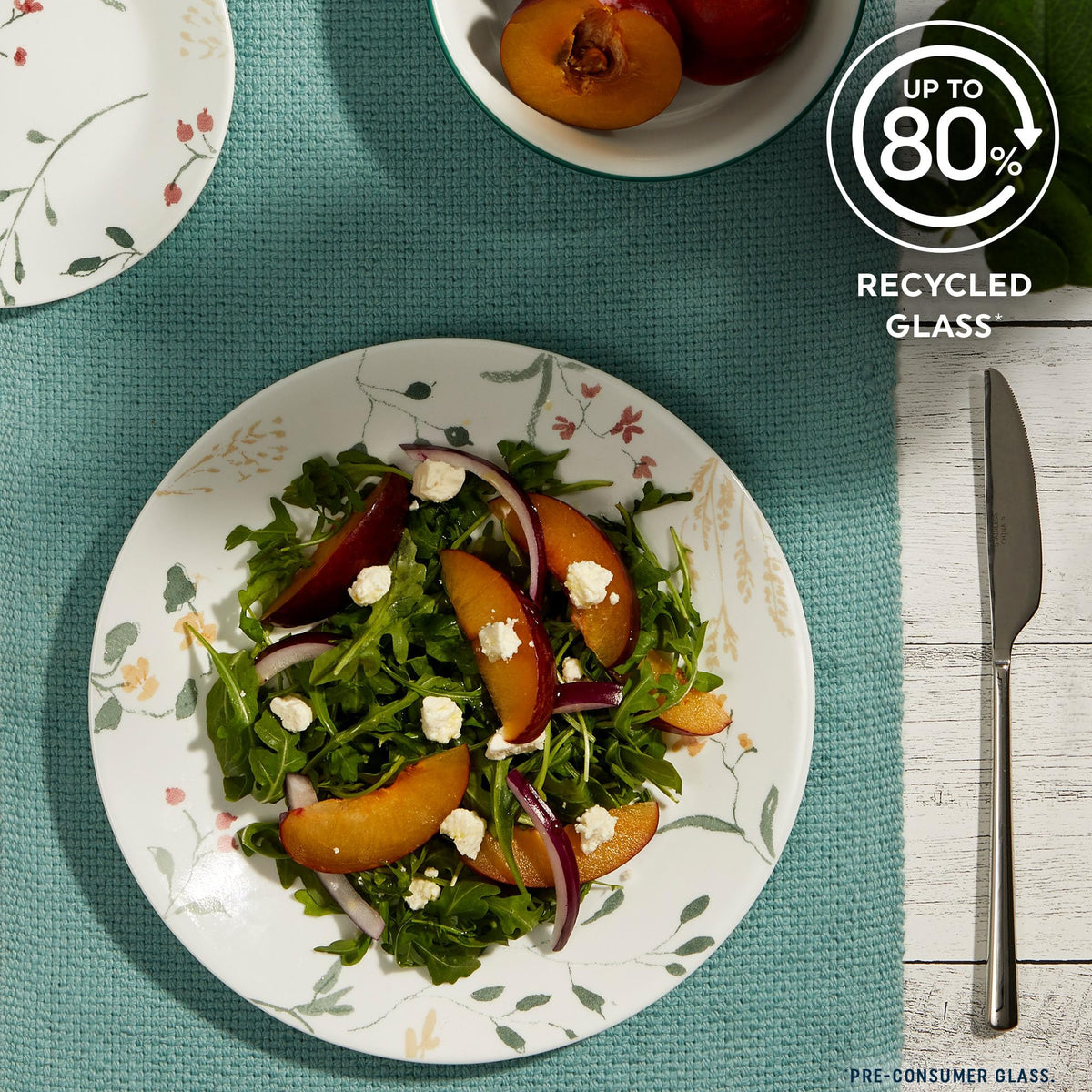 Corelle dishwasher-safe Wildflower dinnerware for easy cleaning