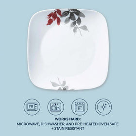 Corelle Kyoto Leaves soup bowls featuring a lightweight, microwave-safe design for reheating.