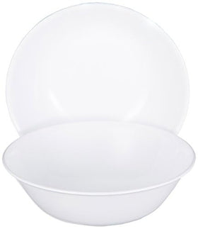 Corelle Livingware Winter Frost White bowl dishwasher safe for easy cleanup.