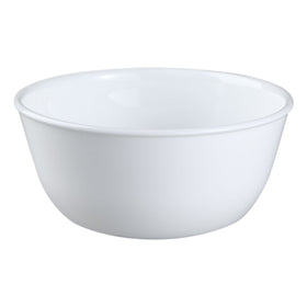 Corelle Livingware Winter Frost White 28oz bowls in use for soups and cereals with easy cleanup