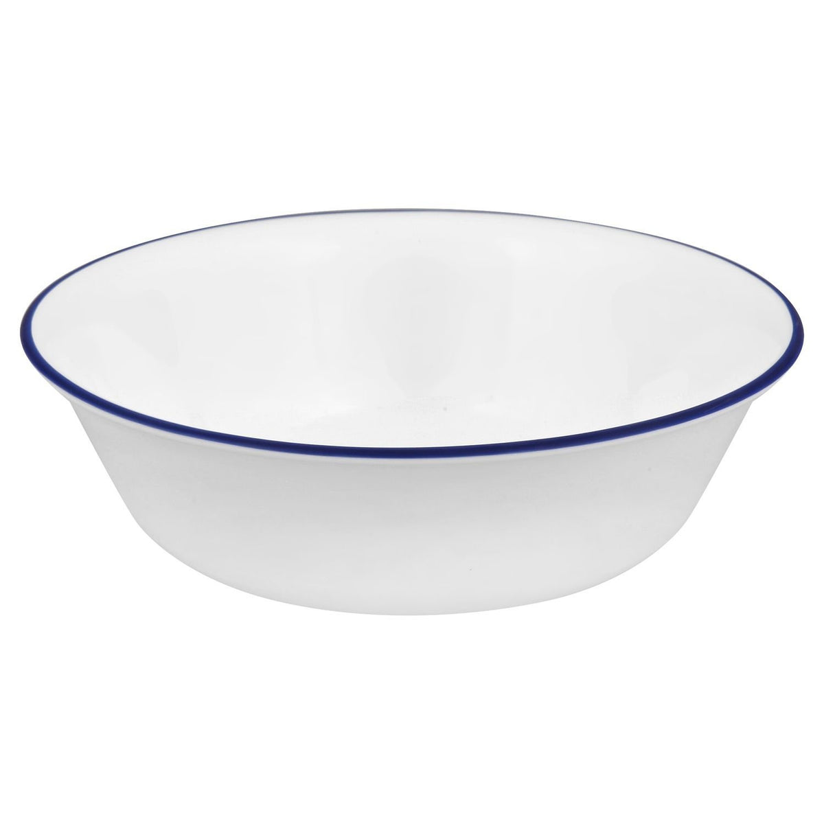 Corelle Ocean Blues 18oz bowl showing vibrant rim, ideal for soups and cereals
