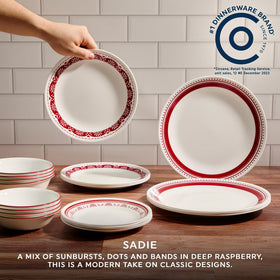 Close-up of Corelle Sadie 18 oz soup bowls with smooth glaze.