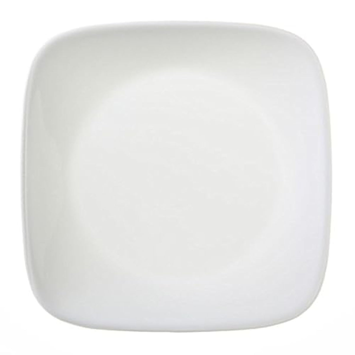 Corelle Square Pure White 6.5-inch plate, durable Vitrelle glass for everyday meals.