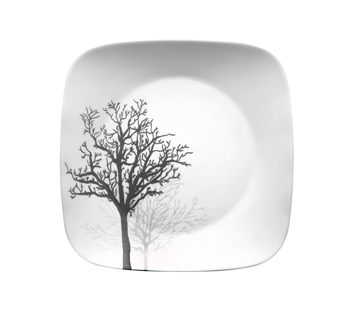 Corelle Timber Shadows hand-friendly plate for easy handling during meals.