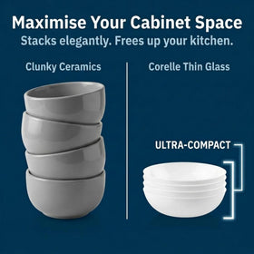 Corelle Versa Bowl classic white finish suits any table setting.