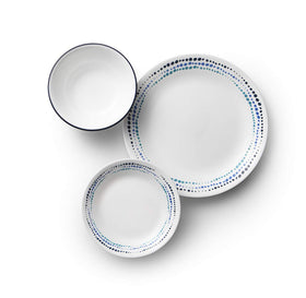 Corelle Vitrelle appetizer plates with bowls, perfect for casual lunches.