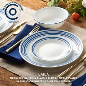 Corelle Vitrelle appetizer plates, lightweight and easy to stack for small gatherings.