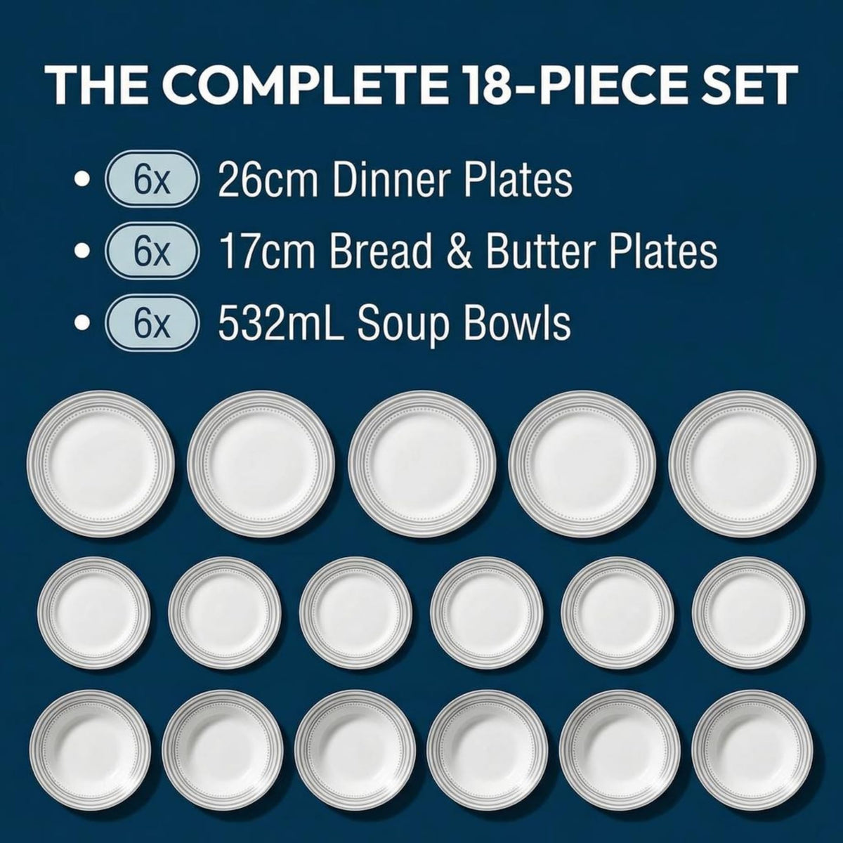 Corelle Vitrelle side plates for versatile, everyday dining.