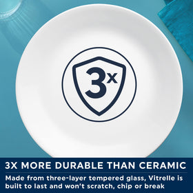 Corelle Vitrelle 18oz dishwasher-safe bowl in Winter Frost White for easy cleaning