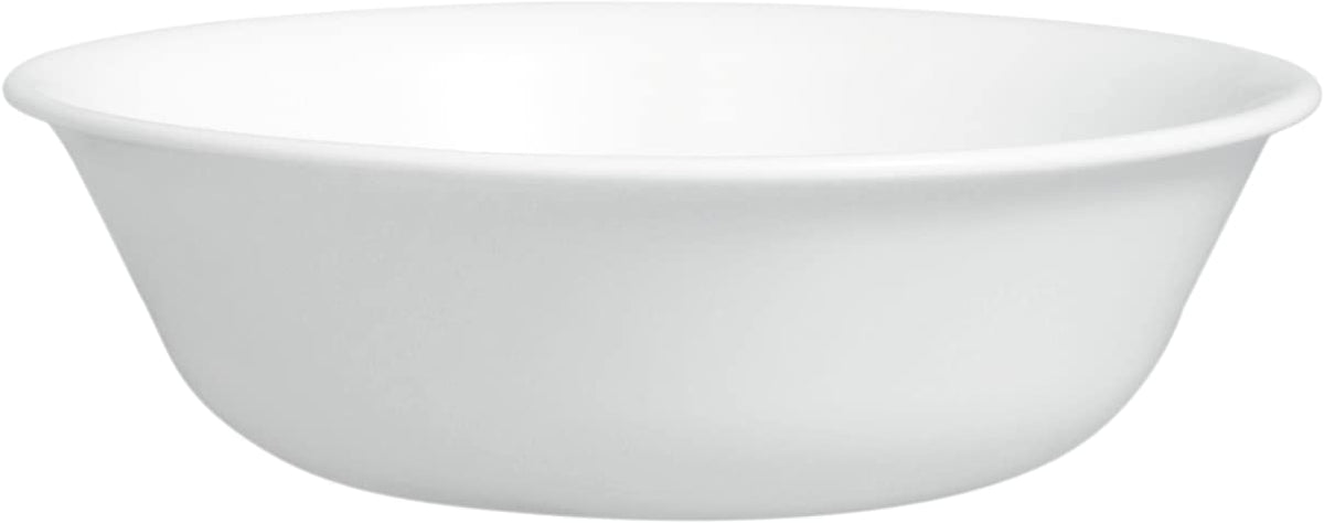 Corelle Vitrelle 18oz bowl front view in Winter Frost White for everyday soups