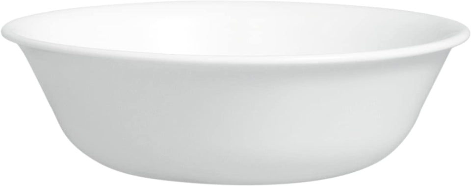 Corelle Vitrelle 18oz bowl front view in Winter Frost White for everyday soups