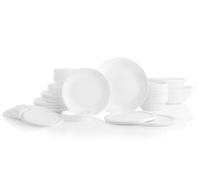Corelle Vitrelle 78-piece set shown for everyday dining, durable and lightweight