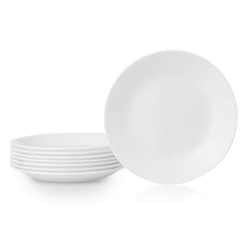 Corelle Vitrelle 8-piece salad plates set, front view, lightweight and durable for everyday meals.