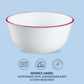 Corelle Vitrelle glass resists chipping and staining for everyday use.