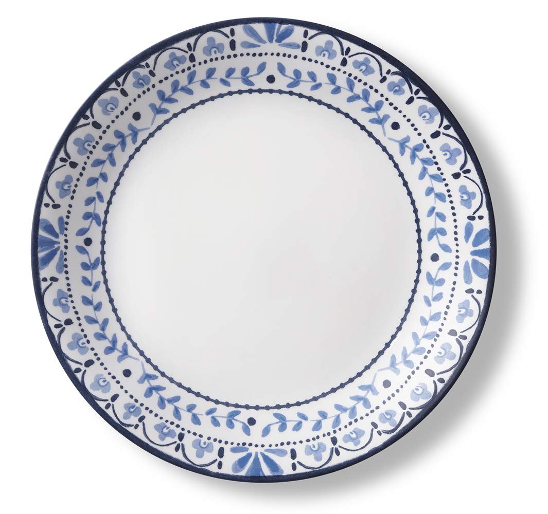 Corelle Vitrelle Caspian pattern close-up with coastal blue hues.