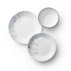 Corelle Vitrelle indigo-speckle salad plate, durable for family dining.