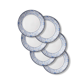 Corelle Vitrelle Portofino salad plates stacked, highlighting lightweight durability.