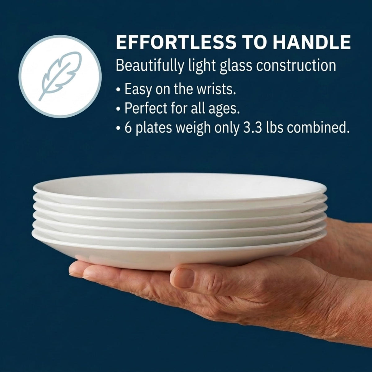 Corelle Vitrelle Winter Frost White dishwasher-safe plate for easy cleanup