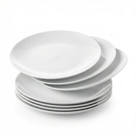 Corelle Vitrelle Winter Frost White salad plate front view, durable everyday dining