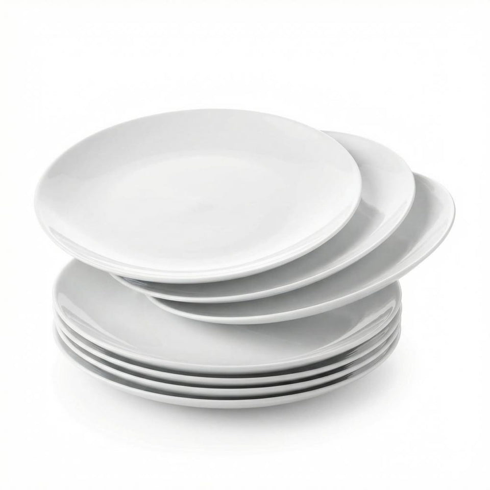 Corelle Vitrelle Winter Frost White salad plate front view, durable everyday dining