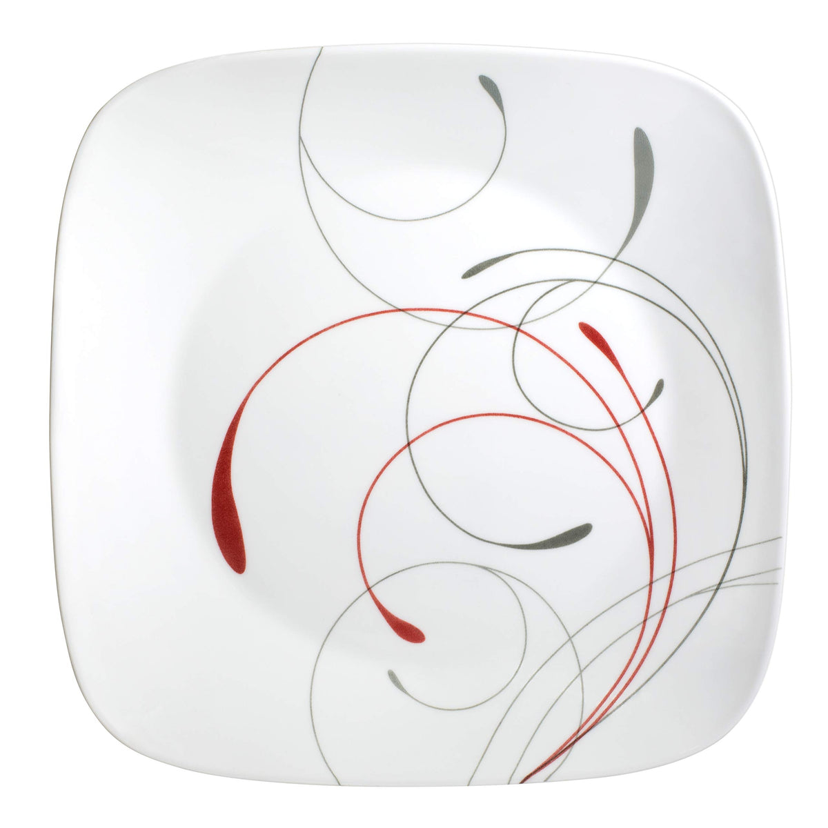 Corelle Vitrelle Splendor square plates creating a modern table setting.