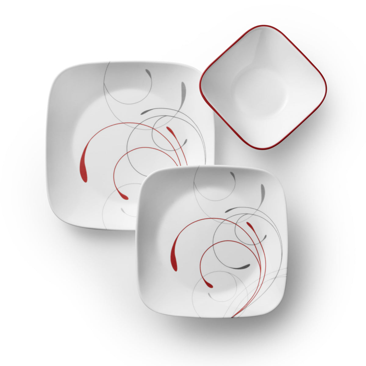 Corelle Vitrelle Splendor stackable design saving space in the kitchen.