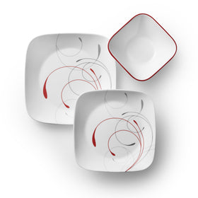 Corelle Vitrelle Splendor stackable design saving space in the kitchen.