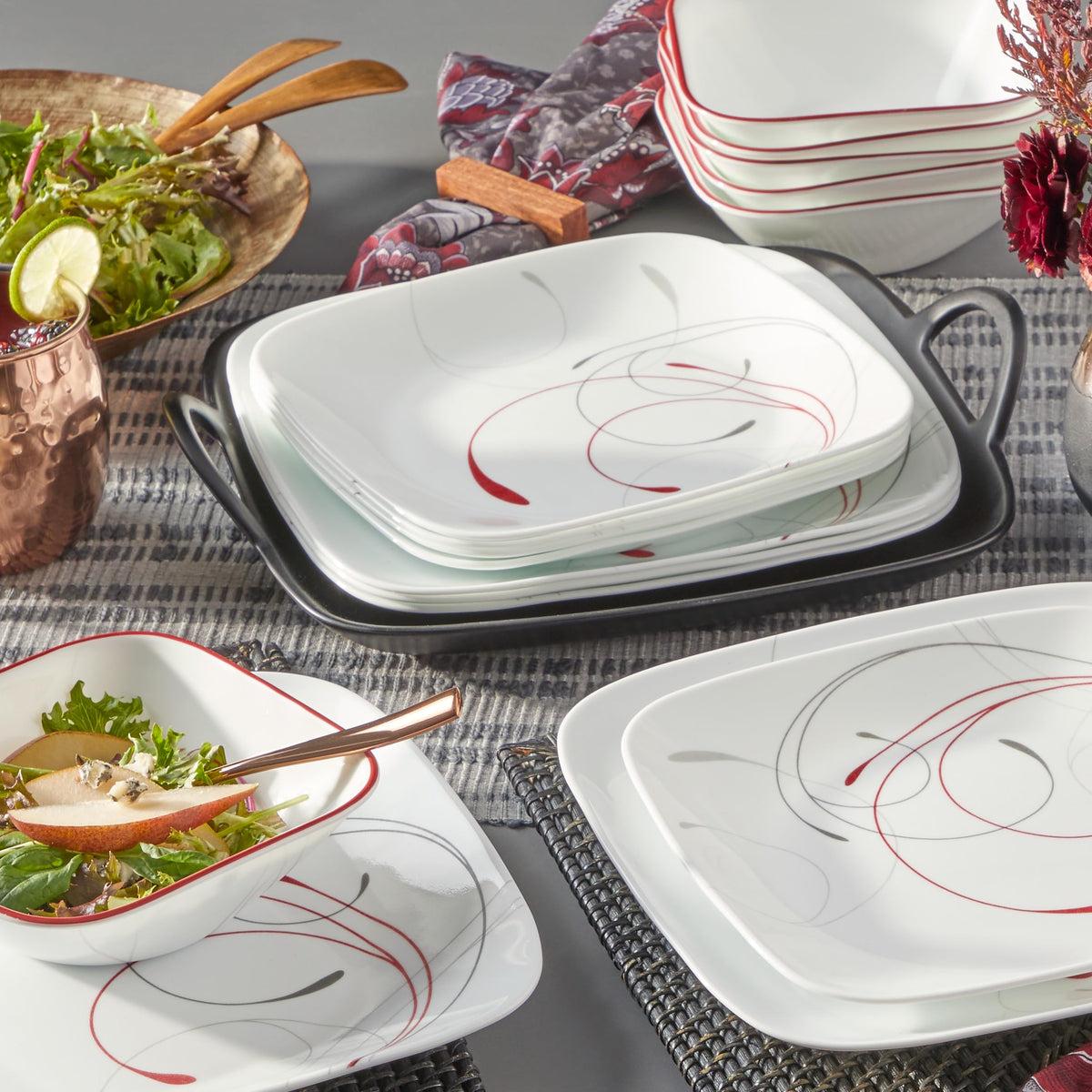 Corelle Vitrelle Splendor table setup showing a coordinated dining collection.
