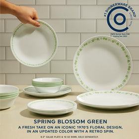 Corelle Vitrelle Spring Blossom Green soup bowls keep meals elegant and warm