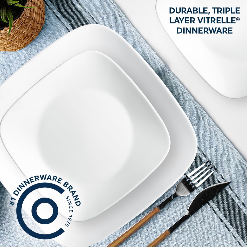 Corelle Vitrelle white plate ready for oven and microwave reheating