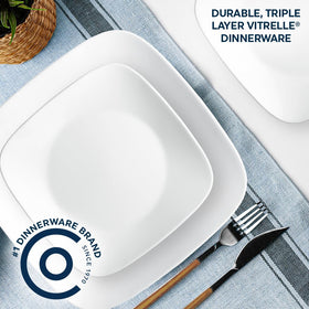 Corelle Vitrelle white plate ready for oven and microwave reheating