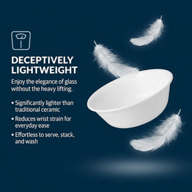 Corelle Vitrelle classic white design complements any table.