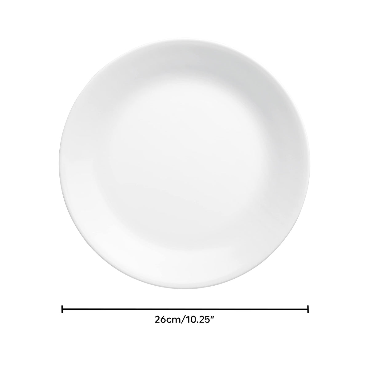 Corelle Vitrelle Winter Frost White dinner plate set ready for family dining and easy cleanup