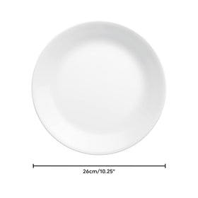 Corelle Vitrelle Winter Frost White dinner plate set ready for family dining and easy cleanup