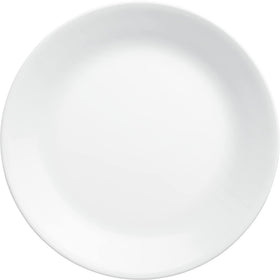 Corelle Vitrelle Winter Frost White plate close-up showing a durable surface for everyday meals