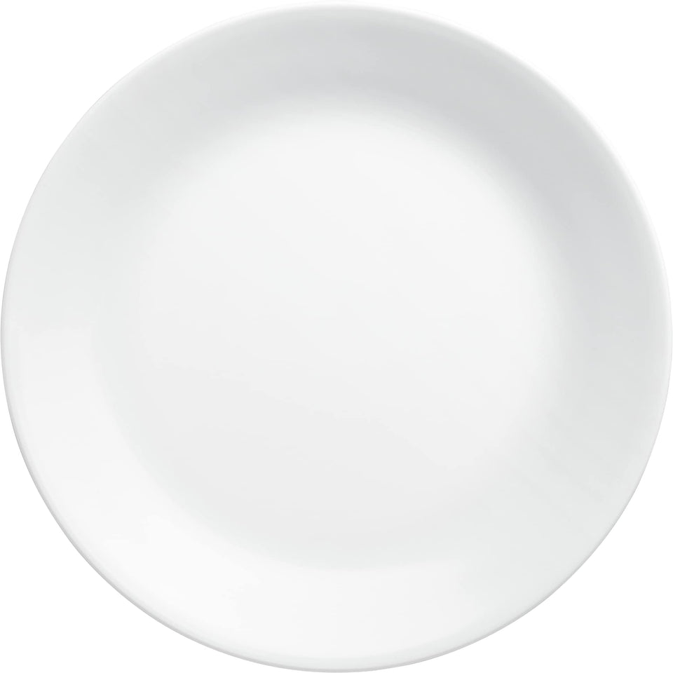 Corelle Vitrelle Winter Frost White plate close-up showing a durable surface for everyday meals