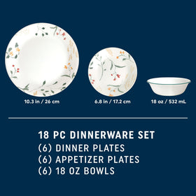Corelle Wildflower dinner plates close-up with crisp edge lines