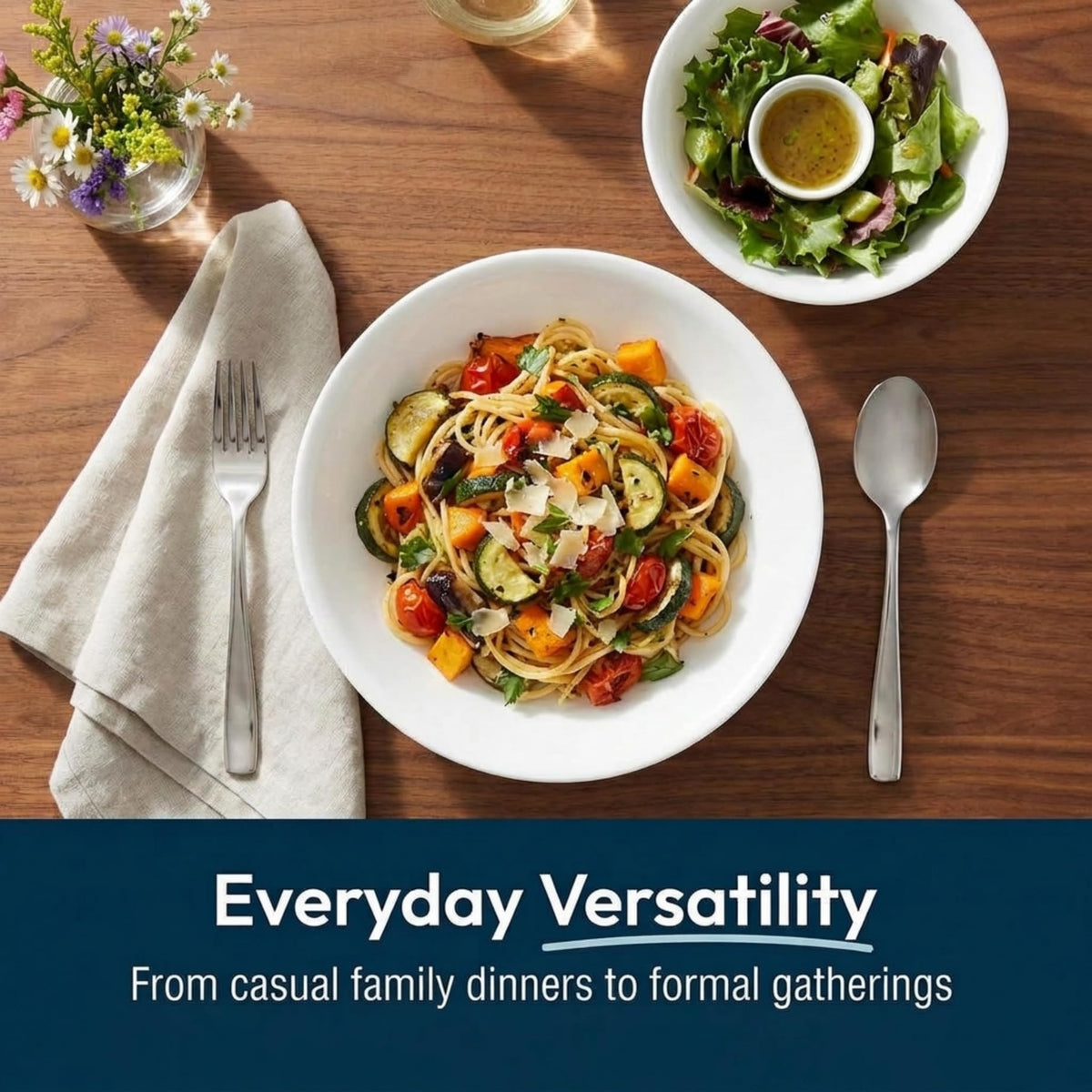 Corelle Winter Frost White bowls set, compact 6-piece versatility for soups and salads.